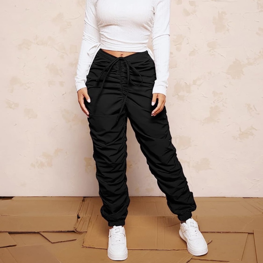 Black drawstring pants NWT
